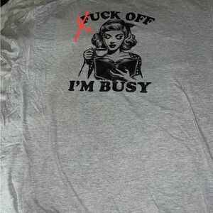 Gray Graphic Tee the red is only on first picture to mark out F see other pics